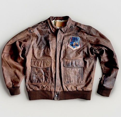 Vintage leather bomber jacket - vintage,