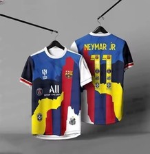 Maillot Football Neymar Barça PSG Real Brésil T-shirt Multi Club Adulte/Enfants