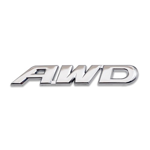 Chrome metal awd logo - metal,