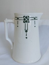 POT A LAIT CREMIER ANCIEN FAIENCE DE BORDEAUX E.F. H 14 cm DECOR ART DECO VERT