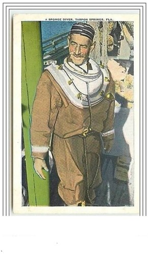 Scaphandrier sponge diver - scaphandrier,
