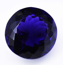 Pierre précieuse de forme ronde non chauffée certifiée améthyste violette 33,...