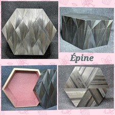 Boîte hexagonale Marqueterie