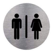 décoration porte toilette mixte homme femme autocollant adhésif sticker aspect a