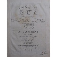 CAMBINI Giuseppe Six Duos