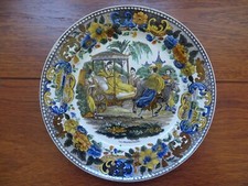 MONTEREAU LEBEUF THIBAULT ASSIETTE LA PROMENADE CHINOIS POLYCHROME 19 EME n°3