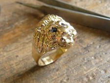 Bague or 18 KT tête de lion