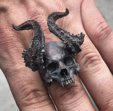BAGUE NOIRE TÊTE DE MORT