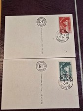 Timbre France 354/355 obl sur