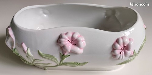 Jardinière faïence décor - jardinière, en