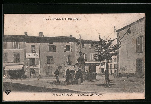 Cpa lezoux fontaine pilori - cpa, lezoux,