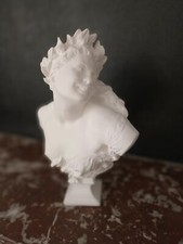 Buste Bacchante aux lauriers inspiré du sculpteur Carpeaux, H:32 cm- sculpture