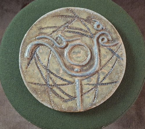 Céramique grès coq plat - céramique,