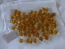 lot de 50 très grosses perle vintage pampilles en verre  jaune ambre