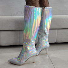Women Knee High Boots Full Zip