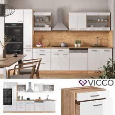 Kitchenette Bloc cuisine Cuisine intégrée R-Line 350 cm chêne blanc Vicco