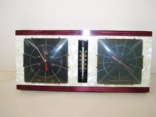 Très Décoratif Ancien Hygromètre Baromètre Thermomètre En Bois