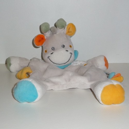 Doudou girafe tex blanc gris - girafe,