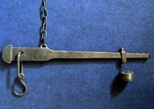 ancienne BALANCE ROMAINE (anglaise ?) fonte fer forgé Antique Scale Waage !