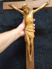 Crucifix Mural Ancien Jésus Christ en bois sur Croix Bois sculpteur ERNY 