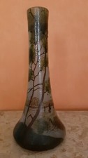 Vase Legras en verre peint a la main vers 1900 , hauteur 21,3 cm 