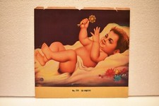 Vintage Lithographie Imprimé Mignon Bébé Jouer Avec Calendrier Art Peinture Rare