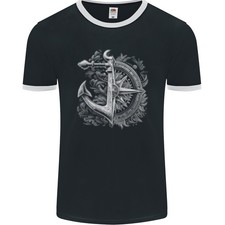 Boussole De Navigation Ancre Marin Bateau Yacht T-Shirt Ringer Pour Hommes FotL