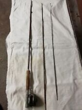 Canne à pêche + moulinet de collection 3 brins en banbou