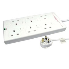 5M Multiprise Électrique UK Avec Interrupteur Individuel - 6 Ports