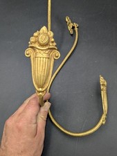 Paire embrase de rideaux laiton doré art déco panier fleuri 1930 col de cygne 