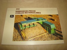 8 pages Brochure Prospectus JOHN DEERE Presse 459 no Tracteur SFV Same IH Case