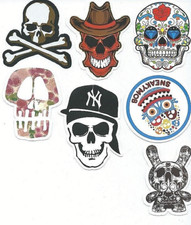 Lot 7 stickers autocollants Tête de Mort pour skate  vélo Sticker Bombing