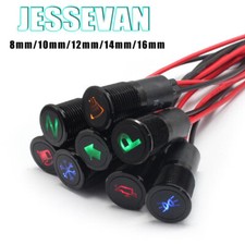 8-10-12-14-16mm LED Tableau Bord Voyant Indicateur Lumineux Voiture Bateau 6-32V