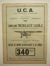 6/1935 PUB UCA BIPLACE AVION CANON MUREAUX 115 R-2 MOTEUR CANON HISPANO-SUIZA AD