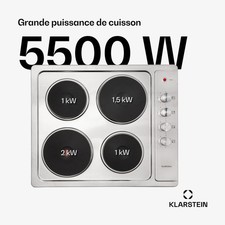 Electric hob d 4 plates 6 power levels n 5500 Watt stainless steel 56x49 cm silv