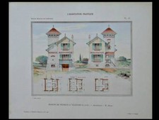 VILLENNES SUR SEINE, VILLA LA MAINOU -1906 - GRANDE PLANCHE COULEUR - PAUL HUAN