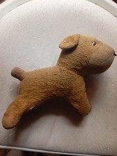 peluche ancienne année 50 60 chien rembourré en paille