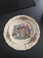 Assiette Sarreguemines Obernai – décor Hansi – faïence ancienne Alsace