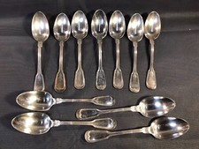Lot de 11 belles cuillères à soupe en métal argenté 84g ménagère art de la table