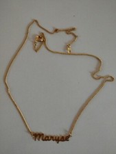 Collier fin avec prénom Maryse plaqué or TBE chaîne fine 
