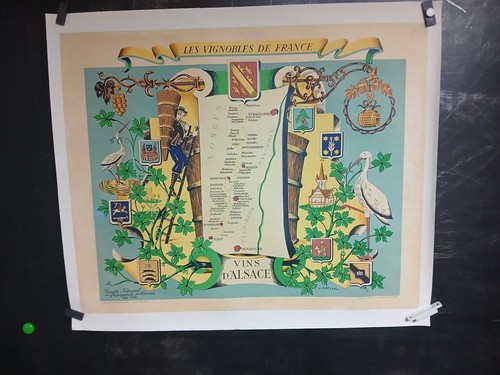 Affiche vins alsace carte - affiche, d'alsace