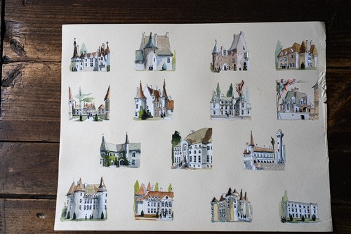 Peinture aquarelle vintage