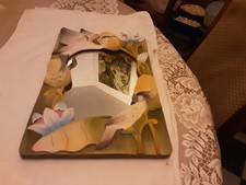 MIROIR BOIS OISEAUX ET FLEURS  DECORATION