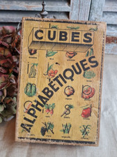 ANCIENNE BOITE EN BOIS DE CUBE VIDE JOUET JEU ENFANT