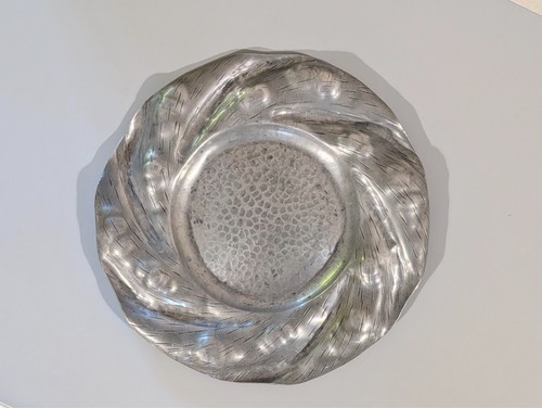 Assiette plat etain martelé - plat,