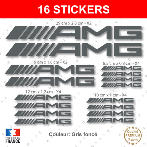 Stickers amg gris fonc16 - stickers,