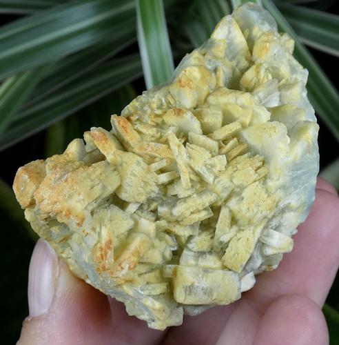 Baryte bleu jaune - bleu, orange