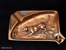 CENDRIER EN BRONZE. CHASSE. CHIEN. SETTER...