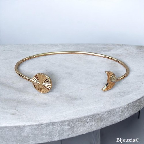 Bracelet jonc ouvert lune - jonc, /