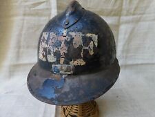 LIBERATION FFI 2° GM : COQUE ADRIAN 1926 GENDARMERIE RF + DRAPEAU BBR 